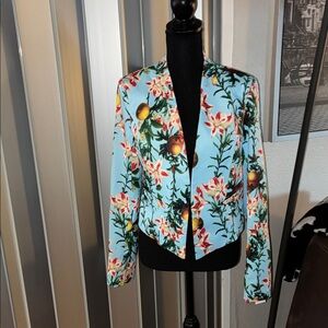 Floral Women's Jacket - Blue and Green